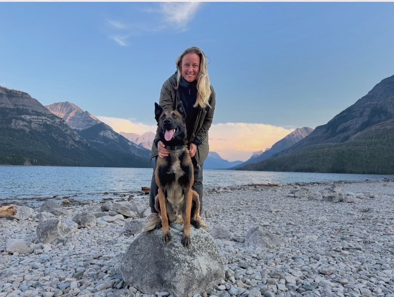 Dellie and Scout by the lake — the freedom to live differently